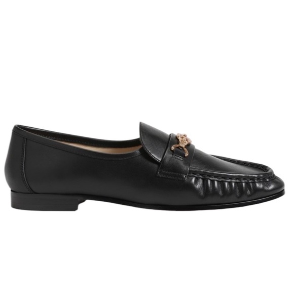 Sam Edelman Black Loafers with Gold Accent - Picture 3 of 15